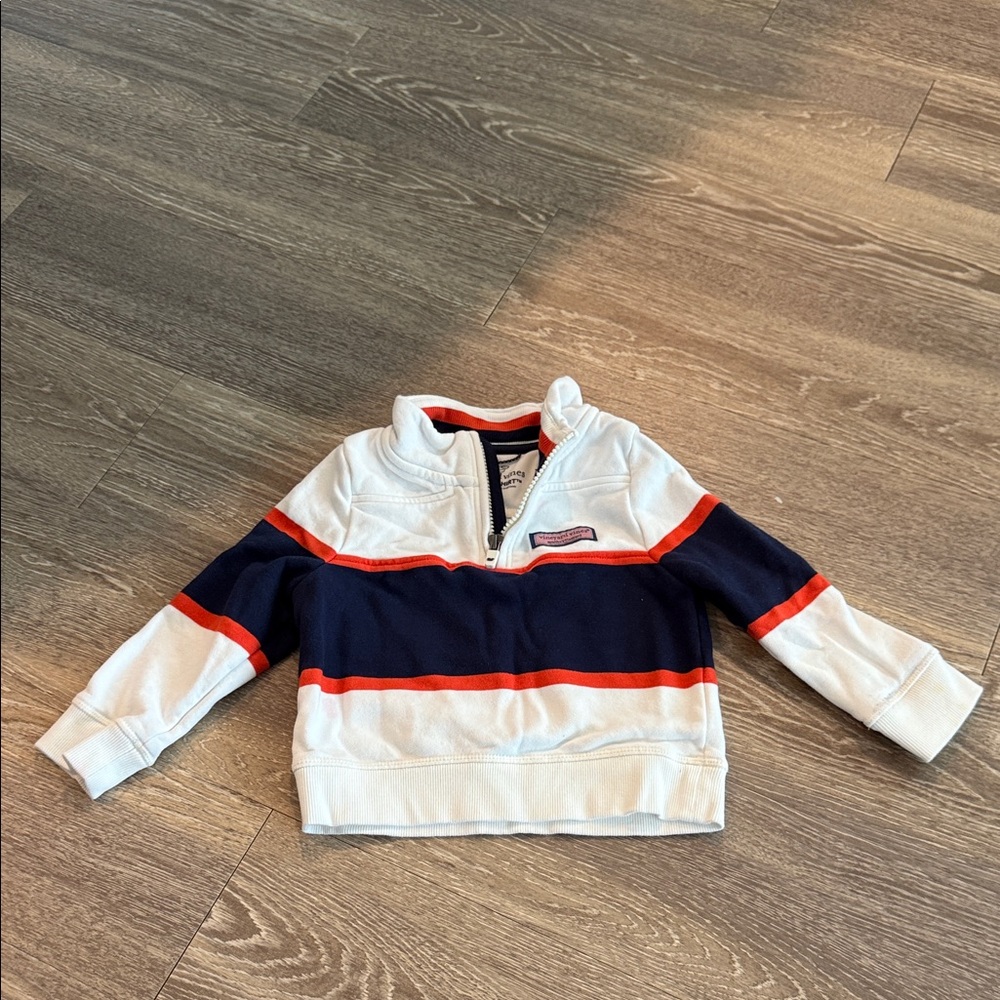 Vineyard Vines Kids White, Navy, and Red Sweatshirt